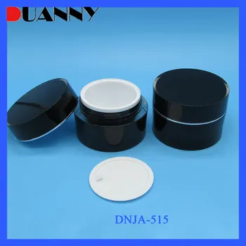 2015 The Most Popular Black Color Acrylic Cosmetic Round Jar for Nail Gel,1 Ounce Round Plastic Cosmetic Jars