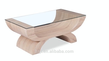 MDF leg tempered glass coffee Table tea table wood table XS-3287