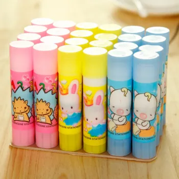Wholesale Cartoon Patterned Solid Glue Sticks: Vibrant Office Supplies Collection