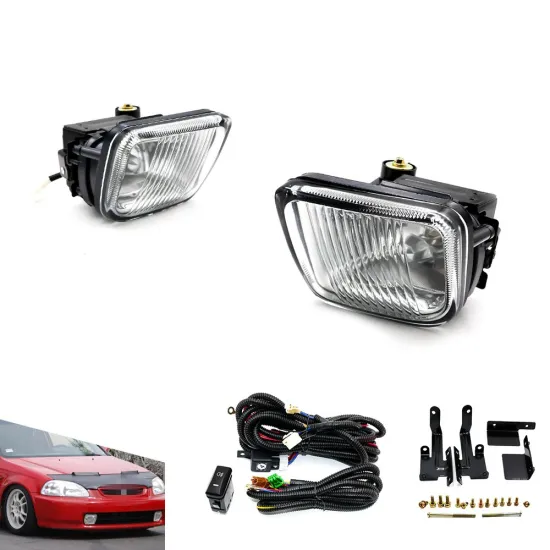 Replacement Fog Light Assembly for HONDA CIVIC 1996-1998, Including 2/3/4 Door Models - Driving Fog Lamp