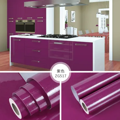 Glossy Pink Self-Adhesive Kitchen Countertop Waterproof Wallpaper