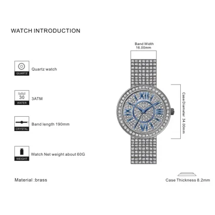 Full iced-out Lady's Jewellery wrist watch