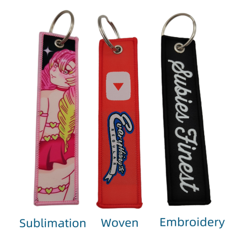 Custom Logo Embroidered Keychain Tag