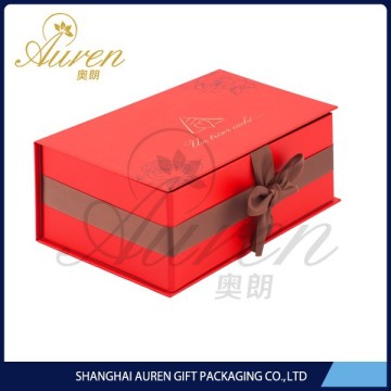 big present folding box with ribbon