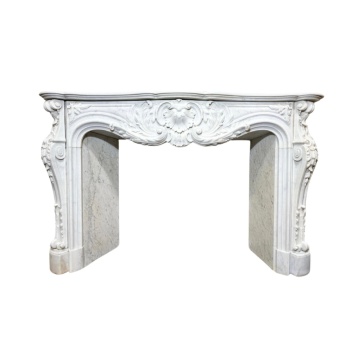 Elegant Antique-Replica French Carrara Marble Mantel