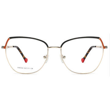 Gli occhiali ottici in metallo personalizzati con cornici del tempio acetato abbinati a colori e disegni di vernice spray a colori