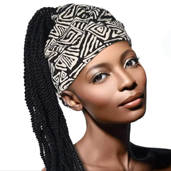 Hot Selling Headband Wig Braided Wig with Drawstring Synthetic Black Hand Made Braids Half Wigs for Black Women Hair Replacement