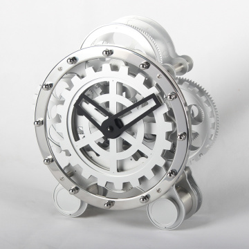 Round Gear Clock With Two Feet