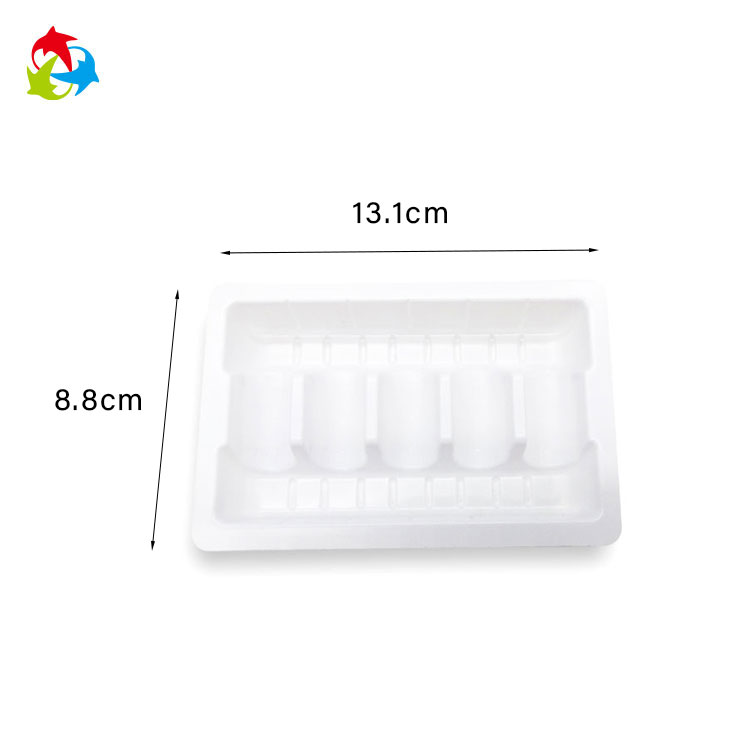 Custom medical white PET ampoule plastic blister tray