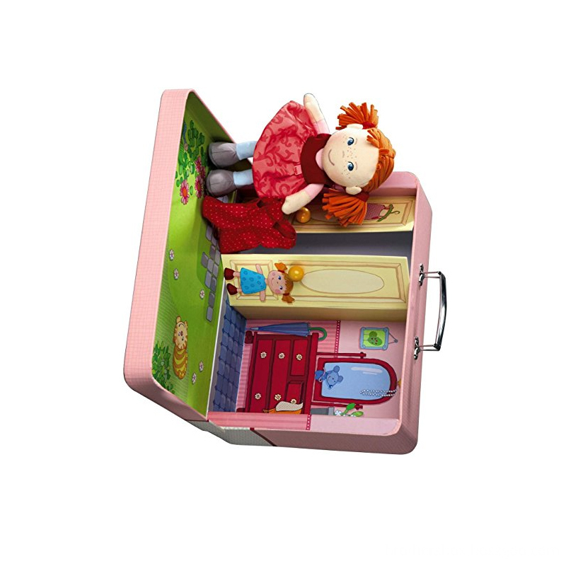 Pink Packaging Sturdy Cardboard Suitcase for Doll