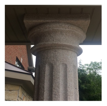 Natural Granite Gate Roman Pillar Designs with Grey, Pink, and Red Stone Colors