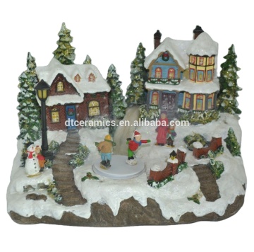 LED Lights Christmas Resin Model House Village with Snow - Battery Operated