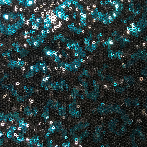 Tissu de broderie de paillettes multicolores de conception de géométrie la plus récente