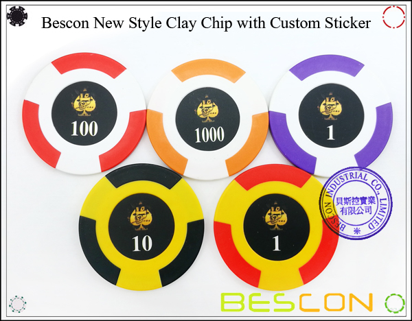 Bescon New Style Clay Chip with Custom Sticker-6