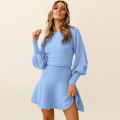 Robe de pull côtelée au cou de cou à femmes