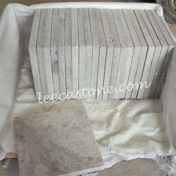 Square tiles flamed porphyry stone