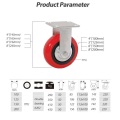 Ruedas fijas de la rueda PU rígida de la industria de la industria resistente al desgaste