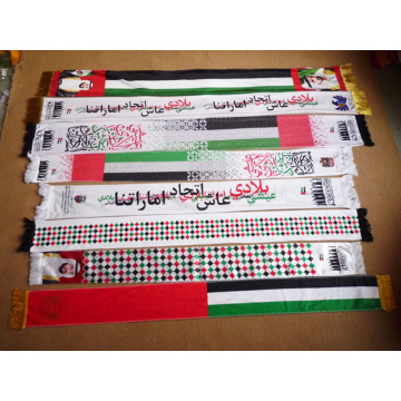 Soft Velvet Warm Material UAE Celebration Scarf with Country Leader Digital Transfer Printing