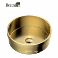 Transparent Round Gold Bathroom Sink: Stylish Sanitary Ware and Hand Basin
