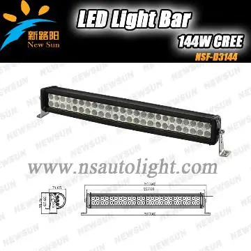 New model floodbeam 20 inch led light bar, 144w cree bar light led