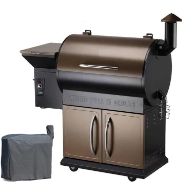 Pellet BBQ Grill With Flame Brolier
