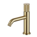 Brass brushed gold cold and hot basin faucet