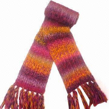100% acrylic spacedyed icelandic scarf in multi-colors