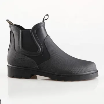 Waterproof Unisex Chelsea Rubber Rain Boots with Ankle Side Elastic