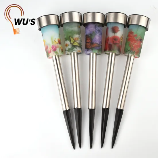 Rainbow color changing Lawn Path Lamp solar garden stick led pathway light