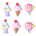 Sweet Resin Ice Cream Charms Summer Food Popsicle Lollipop Flat Back Charms for Phone Cell Ornament