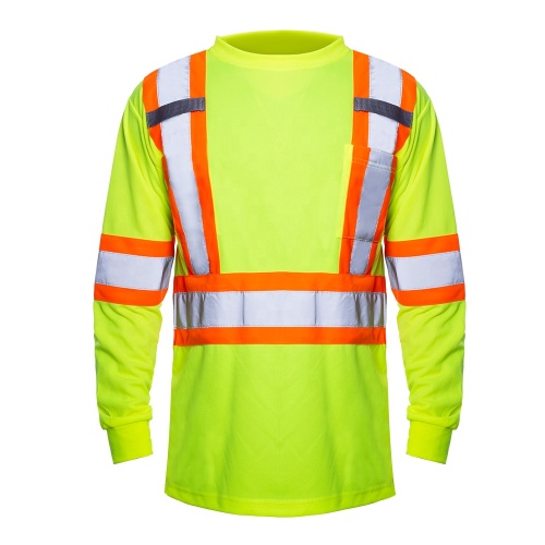 Reflecterende veiligheid Hoog zichtbaar shirt Geel werkoverhemden