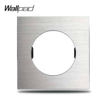 L6 DIY Silver Panel Brushed Aluminum Wall Switch Socket UK EU Universal Metal Plate Free Combination, 86*86mm