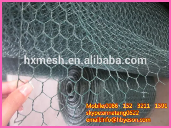 1/4" green pvc coating hexagonal weaving wire mesh cages