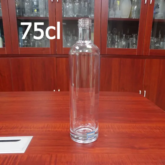 Wholesale round elegant 750ml glass vodka bottles with screw cap