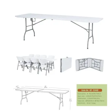 Custom Plastic Round Foldable Dining Table and Chairs Set for Events and Camping in China