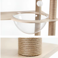 Floor Ceiling Cat Tree Tower Wooden Scratching Post Indoor Cat Climbing Frame Adjustable Height Simple Premium Quality