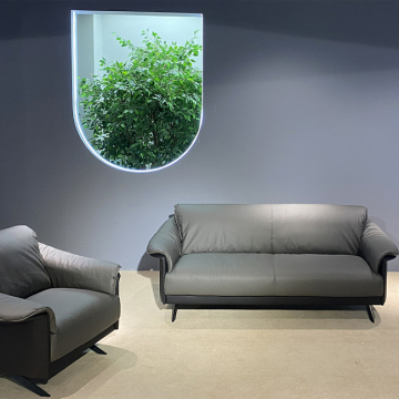 Modern Leather Sofa with Metal Legs - 1+1+3 Set for Home & Office