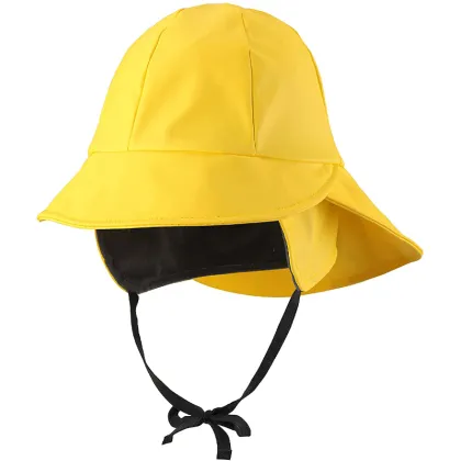 Yellow Waterproof Plastic Rain Hats for Pu Kids Rain Gear Accessories