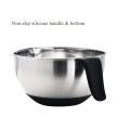 SS nesting bowl sets with long non-slip handle