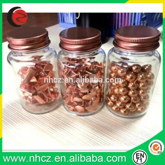 rose gold pin clip in jar