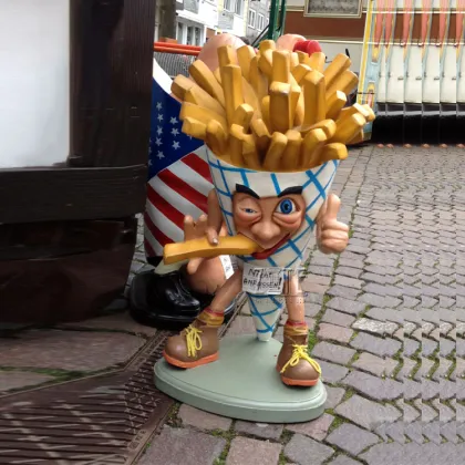 Decoration cartoon resin fiberglass french fries statue