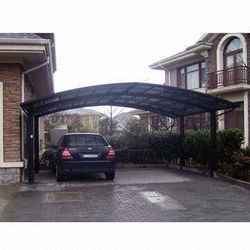 Double Carport with Aluminum Profile Frame and 2mm PC Sheet Panel, Offering Two Cars Position
