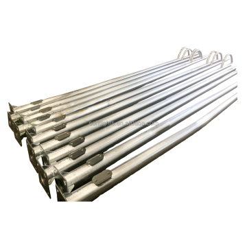 Free Foundation 6m LED Street Light Pole with J Bolts - Hot-Dip Galvanized Steel