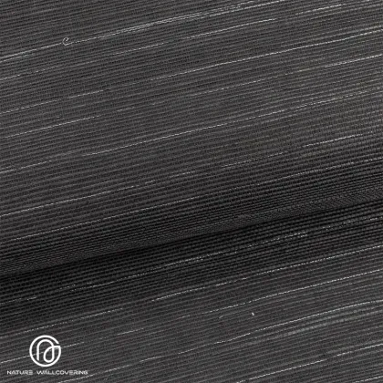 Deep Grey Silver Thread Sisal Wallpaper Art