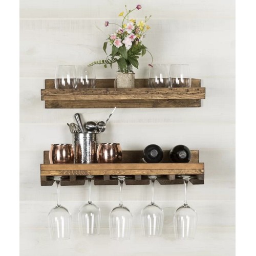 Wall Mounted Solid Wood Wine Rack