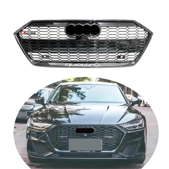 Honeycomb Mesh Grille RS7 Style Front Bumper Grille with Camera Hole for Audi A7 C8 4K/S7 Sportback 2019-2022