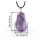 Irregular Natural Amethyst Pendant Clear Rose Quartz Reiki Healing Crystal Gemstone Necklace for women