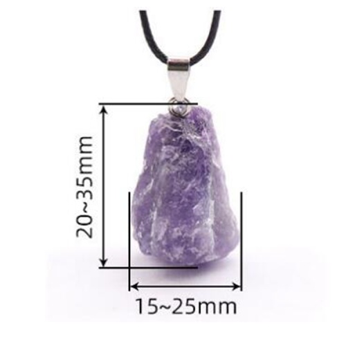 Irregular Natural Amethyst Pendant Clear Rose Quartz Reiki Healing Crystal Gemstone Necklace for women