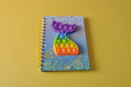 Wholesale Custom A5 Silicone Notebook Cover Spiral Pop Fidget Pop It Notebook