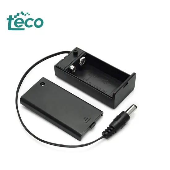 9V Battery Holder with Cover, Switch, and 5.5x2.1mm DC Plug Wire: Complete Kit for Electronics and DIY Projects